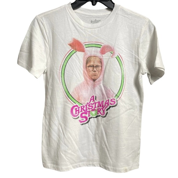 A Christmas Story Pink Bunny Suit Graphic T-Shirt Movie Tee Kids Sz L - Picture 1 of 4